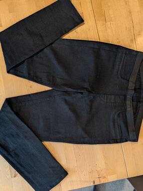 Helmut Lang Black Denim Pants with Branded Waist Label